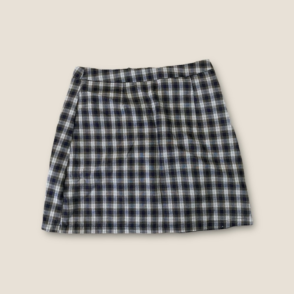 Persun Plaid Mini Skirt Academia Black Combo 8